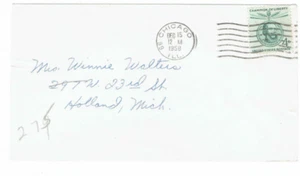 1958 Chicago Illinois Posted Envelope 4c Governor Of Hungry Stamp Liberty - Picture 1 of 2