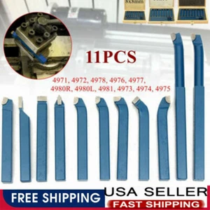 Juego de 11 piezas de herramientas/cuchillos de torno de metal de carburo de 10 mm broca giratoria de corte para mini torno - Imagen 1 de 12