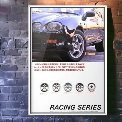 Authentic Official 90's Enkei  Wheel  × TOYOTA Celica Mk6 Ad Poster 3S-GTE WRC - Image 1 of 4