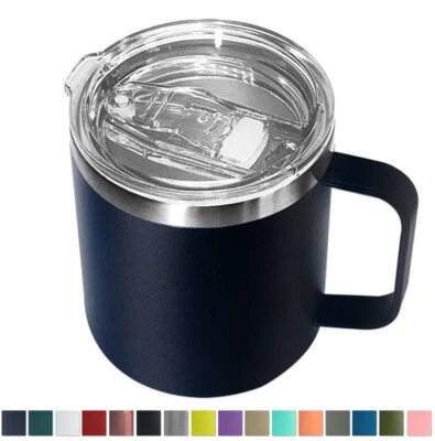 Taza de café 14 oz tapa deslizante acero inoxidable vacío doble pared aislamiento vaso Foto 1 de 4