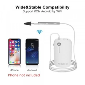 TESLONG 4.3mm WiFi Digital Otoscope Endoscope camera for iPhone Android Phones - Picture 1 of 5