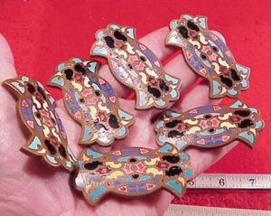 6 ART BRONZE ENAMELED CURVED 2 1/2 " ATTACHMENTS Art Nouveau Architectural - Picture 1 of 12