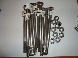 M10 x 150mm, 304 Stainless Steel, Hex Head Bolts/Nut sets QTY 10 (X) - Picture 1 of 4
