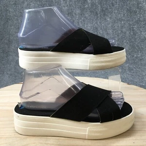 Kensie Sandals Womens 6.5 M Rone Slides Black Canvas Slip On Open Toe Comfort - Picture 1 of 16