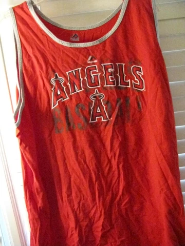 Anaheim Angels Men’s Tank Top Short Sleeveless Red Size  XXL Cover
