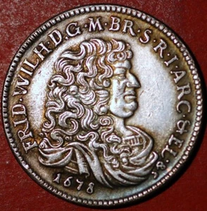 Europian medieval Frid Wilh year 1678 restrike coin (1638) - Picture 1 of 2
