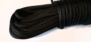 Cuerda trenzada doble premium 1/4 x 100 pies Hank. Negro. - Imagen 1 de 7