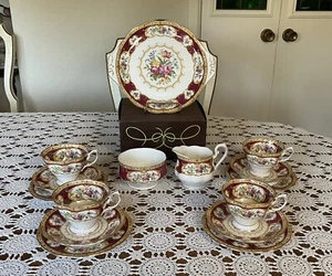 Royal Albert Lady Hamilton Tea Trio :Tea Cup, Saucer&Dessert Plate + 3serving Pc - Picture 1 of 9