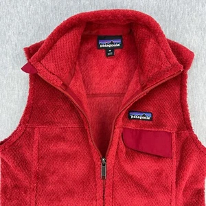Patagonia Re-Tool Fleece Vest Womens XS Red Full Zip Mock Neck Polartec - Picture 1 of 12
