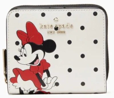 DISNEY X KATE SPADE NEW YORK MINNIE MOUSE ZIP AROUND WALLET Retail $159 - Photo 1/4