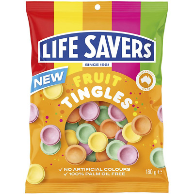 Lifesavers Fruit Tingles Candy Lollies Bag 180g • 10$