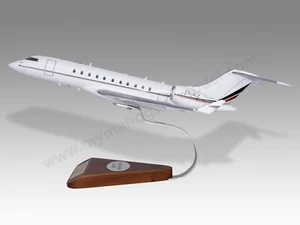 Bombardier Global 6000 Netjets Version 2 Desk Wood Airplane Model Small 1/100 - Picture 1 of 12