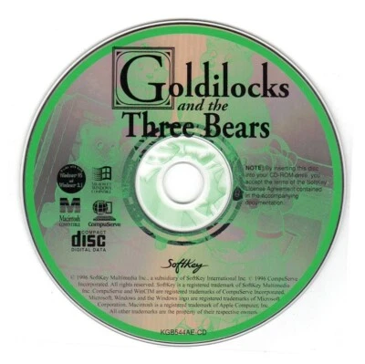 Goldilocks and the Three Bears (Ages 4-7) (CD, 1996) Win/Mac - NEW CD in SLEEVE - Image 1 of 3
