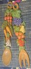 Suspentes murales fourchette et cuillère à fruits et légumes décoration de cuisine rétro 1976 Syroco