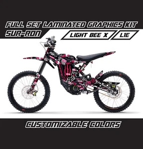 SUR RON LIGHT BEE X Pink Black Stickerbomb Decals Stickers Wrap Graphics Kit - Foto 1 di 2