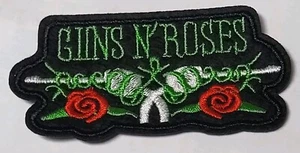 Guns N Roses Embroidered Iron/Sew On Hard Rock N Roll Band Music Red Green Patch - Picture 1 of 7