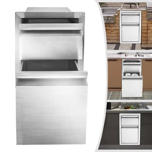 Cajones para barbacoa de acero inoxidable de 13" x 20,5" x 21" para isla de cocina exterior cajón de puerta - Imagen 1 de 21