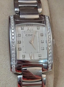 Ebel Brasilia 24x30mm Diamond Bezel E9976M2S Swiss 6 Jewels Quartz Ladies Watch  - Picture 1 of 10