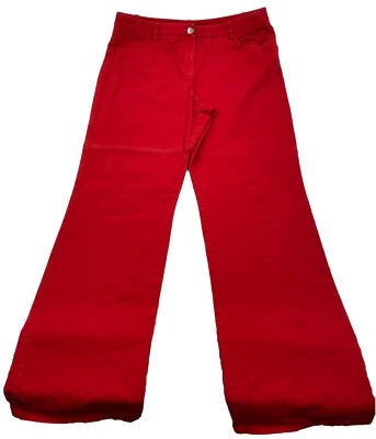 Pantalones para mujer Adrienne Vittadini Classico 14 rojos lisos básicos, estado usado Foto 1 de 4