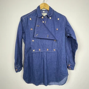 Polo Ralph Lauren Western Denim Shirt Size S Copper Buttons Asymmetrical Front - Picture 1 of 8