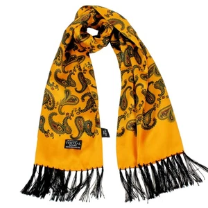 Tootal Large Paisley 100% Silk Scarf Gold - Picture 1 of 1