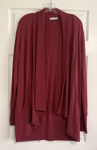 Athleta Pranayama Wrap Womens M Maroon Cardigan Thumbhole Open Yoga Casual - Picture 1 of 11