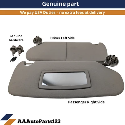 2002-2008 Dodge Ram 1500 Sunvisor Pair Sun Visor Shade Driver Passenger OEM Gray - Image 1 of 4