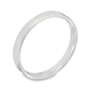 Alianza de boda plana de peso medio de platino de 2 mm - talla N - Imagen 1 de 5