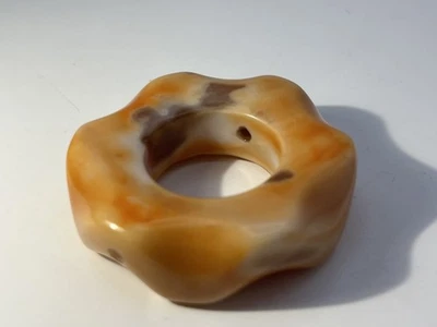 ÚNICO ENORME Cornalina Ágata Donut Cuentas Perforadas Facetadas Naranja 54mm X 16mm 2.2 OZ Foto 1 de 4