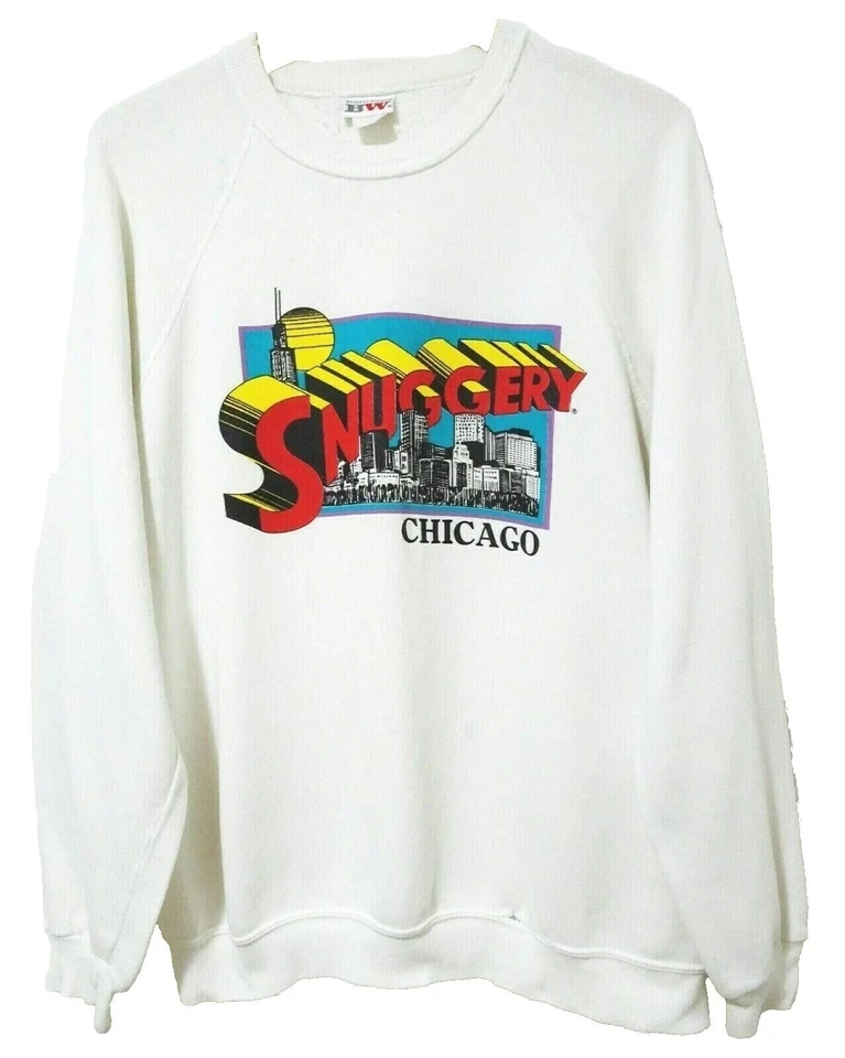 M/L Vtg 90s Snuggery Bar Chicago Superman Thrashed Skate Punk Grunge Sweatshirt - Image 1 of 4