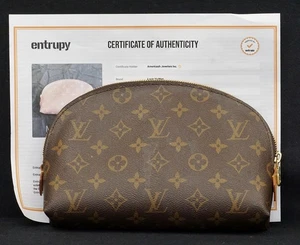 LOUIS VUITTON LV Monogram Logo Cosmetic Makeup Pouch Bag Pochette - Picture 1 of 23