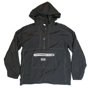 Dope Wind-Tek Windbreaker Men's Sz M Black Jacket 1/2 Zip Pullover Vented Hood - Picture 1 of 17