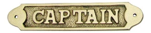 Targa CAPTAIN Fissaggio In Ottone 16 X 3,5 Cm Sea-Club - Bild 1 von 1