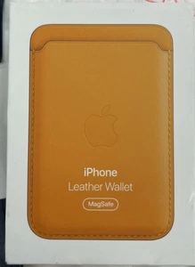 Cartera de cuero genuina OEM Apple iPhone con MagSafe Find My Orange - Imagen 1 de 2