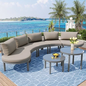 Garten Lounge Set Metallrahmen Gartenmöbel Set Gartengarnitur Sitzgruppe Tisch - Bild 1 von 10