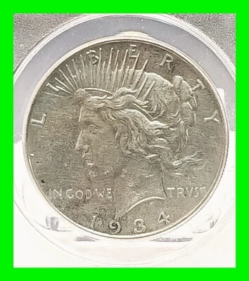 1934 Peace Dollar Graded AU-55 High Quality Rare Coin ANACS - (Details Polished) - Image 1 of 4