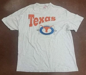 Vintage Texas Longhorns XXL 90s Single Stitch USA Hanes Heavyweight Heather Gray - Picture 1 of 3