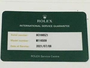 Rolex Daytona 116509 International Service Guarantee #651 - Bild 1 von 2