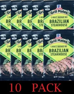 10x McCormick Grill Mates BRAZILIAN STEAKHOUSE 15 Minute Marinade Mix 1.06 oz - Picture 1 of 3