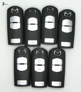 Lot x7 OEM Mazda Keyless Entry Smartkey Remote Keys Used TESTED WAZSKE13D02 - Picture 1 of 2