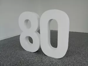 StyroZahl: 49x10 cm Zahl 80. Geburtstag Styroporzahlen bestellen kaufen Ideen - Bild 1 von 10