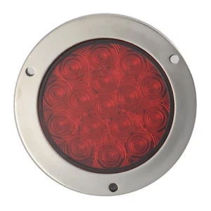 Fortpro 4" Red Round Tail/Stop/Turn Led Light with 16 SQ Leds and Red Lens - Ste - Picture 1 of 1