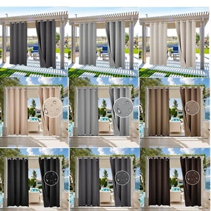 2024 Waterproof Outdoor Curtains 3D Texture Thermal Insulated Sun Blocking Drape - Picture 1 of 102