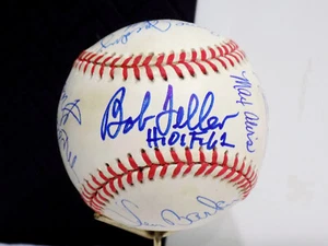 BOB FELLER MUDCAT GRANT +13 Signed Autograph Auto AOL Baseball - Picture 1 of 10