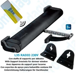 LIWIN RADIO 350N 230V NOIR + R1 CONTROL JAUNE + SUPPORTS NOIR LUCARNE FR7 - Imagen 1 de 10
