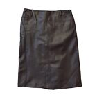 Wallace Sacks 90s Vintage Brown Leather Skirt Women's Size 10 W28