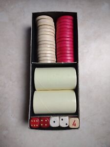 VTG Backgammon Game Replacement Wood Pieces Dice Cups Selchow & Righter 1975
