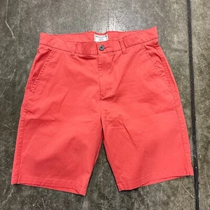 Free Planet Chino Shorts Mens Sz 32 Orange Cotton Regular Fit Flat Front Outdoor - Picture 1 of 8