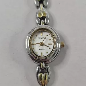 Vintage Geneva Watch Gold & Silver 2 Tone Japanese Movement Needs Battery Read⬇ - Picture 1 of 11