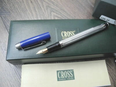 Pluma Estilográfica Cross Metropolis Azul Ct Fina Pt Nueva En Caja Hecha en Estados Unidos Foto 1 de 4